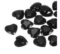QUARKZMAN 100 Pcs Strass En Forme De Coeur En Acrylique 8mm À Dos Plat Gemmes En Plastique Autocollants Pour joyaux Pour Artisanat Perles Maquillage Costume Fabrication De joyaux, Noir