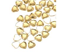 QUARKZMAN 100 Pcs Strass En Forme De Cœur En Acrylique 8mm À Dos Plat Gemmes En Plastique Autocollants Pour joyaux Pour Artisanat Perles Maquillage Costume Fabrication, Marron Clair