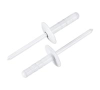 QUARKZMAN 100 Pièces 4.8 x 20 mm Rivets Aveugles En Aluminium A Tête Large Rivets À Empoignes Multiples En Aluminium Avec Axe En Acier Pour Métal, Meubles, Automobile, Blanc,