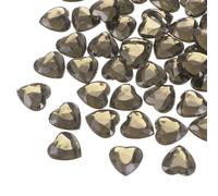 QUARKZMAN 100 Pièces Autocollants Cœur Strass 10mm Gris Transparent