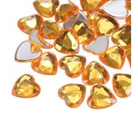 QUARKZMAN 100 Pièces Autocollants Cœur Strass Acrylique 10mm Doré