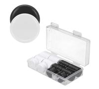 QUARKZMAN 100 Pièces Jetons de Poker en Plastique 20mm Noir/Blanc | Compteurs d'apprentissage vierges opaques, Disques, avec Boîte de Rangement, pour Jeu de Comptage Mathématique et Bingo