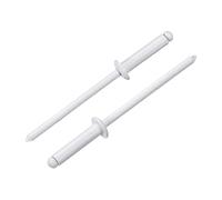 QUARKZMAN 100 Pièces Rivets Aveugles en Aluminium 3.2 x 14 mm, Poignée En Aluminium Et Axe En Acier, Rivets Fendus À Tête Bombée pour Réparation Automobile, Meuble, Bricolage, Blanc