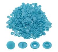 QUARKZMAN 100 Sets De Boutons-Pression En Plastique Résine T5, Kit De Boutons-Pression Ronds Et Brillants Sans Couture Pour Couture De Tissu, Artisanat, Vêtements, Sacs (Bleu Cyan)