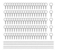 QUARKZMAN 100 Sets Shiny Metallic Gray Keychain Making Kit, 25mm 1inch Chain Keychain Rings With Open Jump Rings And Screw Eye Pins Pour Jewelry Making DIY Crafts Project
