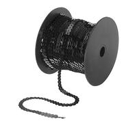 QUARKZMAN 100 Yards Plat Paillettes Bande 6mm Laser Paillettes Tissu Paillette Paillette Paillettes Garniture pour Artisanats DIY Sequin Franges Couture Noir