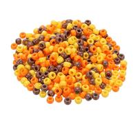 QUARKZMAN 1000 Pcs Perles Pony Marron/Orange/Jaune 6x9mm Perles en Acrylique en Vrac pour Fabrication de Colliers, Porte-clés, Bijoux, Boucles d'Oreilles et Tressage de Cheveux