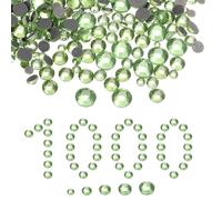 QUARKZMAN 1000 Pcs Strass À Fixation À Chaud, 2mm-6.6mm Strass À Dos Plat En Cristal De Verre Avec Sac Transparent Kit Art Ongle Pour Artisanat Vêtements DIY Décoration 5 Tailles (SS6-SS20