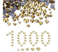 QUARKZMAN 1000 Pcs Strass À Fixation Thermocollante, 2mm-6.6mm Strass À Dos Plat En Cristal Avec Sac Transparent Kit Art Ongle Artisanat Vêtements DIY Décoration 5 Tailles (SS6-SS20