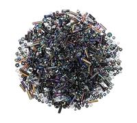 QUARKZMAN 1000 Perles En Verre Melangées, 2-7mm Mini Perles Tubulaires Libres Pour DIY Boucles D'oreilles, Colliers, Bracelets, Fabrication De Bijoux, Noir