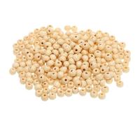 QUARKZMAN 1000pcs Perles En Bois, 7mm Perles Rondes Colorées En Bois Non Finies Perles Décoratives En Bois Pour Décoration Maison DIY Artisanat Collier Bracelet, Blanc