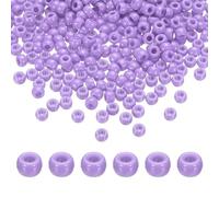 QUARKZMAN 1000Pcs Perles Pony Violet Clair 6x9mm Perles En Acrylique En Vrac Pour Colliers Porte-Clefs Fabrication De Bijoux Boucles D'Oreilles Tressage De Cheveux