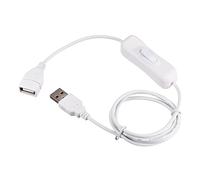 QUARKZMAN 100cm Rallonge Cordon x 1 Pièce USB Mâle à Femelle Adaptateur Cordon avec ON/Off Commutateur pour Ordinateur et LED Bureau Lampe, [Blanc]