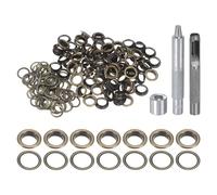 QUARKZMAN 100Ensemble Œillets Métal Cuivre 8mm avec Poinçon Creux Bronze | Kit de Œillets en Cuivre avec Outil de Pose pour Vêtements en Cuir, Tissu et Ceintures, Réparation de Toile, Bâche
