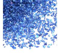 QUARKZMAN 100g Verre Concassé Paillettes de Verre Pilé 0.5-2.5mm Électroplaqué Brillant Éclats de Verre Cassé Irréguliers pour Décoration d'Art en Résine, Remplissage de Vase, Marine Bleu