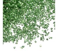 QUARKZMAN 100g Verre Concassé Paillettes de Verre Pilé 0.5-2.5mm Électroplaqué Brillant Éclats de Verre Cassé Irréguliers pour Décoration d'Art en Résine, Remplissage de Vase, Vert Lac