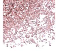 QUARKZMAN 100g Verre Concassé Paillettes de Verre Pilé 0.5-2.5mm Électroplaqué Brillant Éclats de Verre Cassé Irréguliers pour Décoration d'Art en Résine, Remplissage de Vase, Rose Doré