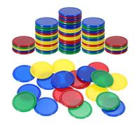 QUARKZMAN 100Pcs 1 inch Jetons en Plastique, Mini Jetons De Bingo Compteurs d'apprentissage Disques De Comptage Marqueurs Jetons De Jeu Opaques, Vert/Rouge/Jaune/Bleu