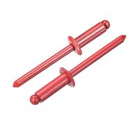 QUARKZMAN 100Pcs 3/16"x1/2" Rivets Aveugles En Aluminium, Corps En Aluminium Et Axe En Acier, Rivets Fendus À Tête Bombée Pour Métal, Meubles, Automobile, Rouge