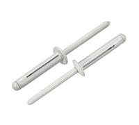 QUARKZMAN 100Pcs 3/16"x1" Rivets À Tête Ronde En Aluminium Tri Grip, Assortiment De Rivets Tri Grip Style Bulbe Pour DIY, Tôle, Réparations Automobiles, Meubles, Bateaux Marins (Gris)