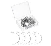 QUARKZMAN 100Pcs Aiguilles Courbes 3.5" Type C Aiguille À Coudre À Main En Cuir Aiguille Courbe À Tisser Pour Réparation De Tapis Cuir Toile Couture Blocage Tricot Artisanat, Argent