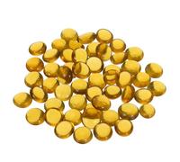 QUARKZMAN 100Pcs Billes de Verre Plates 12-14mm Perles Cailloux Ambre Clair