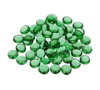 QUARKZMAN 100Pcs Billes de Verre Plates Décoratives 12-14mm Perles Cailloux