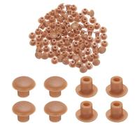 QUARKZMAN 100pcs Bouchons De Trou en Plastique, 5mm (3/16 Pouce) Rouge Mat Coque De Vis Couverture Snap in Verrouillage Bouton Ronde Bouchons pour Armoire Placard Bibliothèque