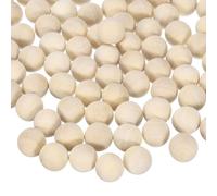 QUARKZMAN 100Pcs Boules Rondes en Bois 15mm Diamètre Sphères en Bois Massif Inachevé, Boules Artisanales en Bois Naturel pour Projets de Bricolage, Ornements Artistiques