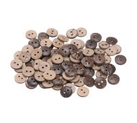 QUARKZMAN 100Pcs Boutons de Couture en Bois Ronds de Remplacement de 1/2" (12,5 mm) avec 2 Trous pour l'Artisanat, la Décoration de Vêtements DIY, Marron