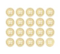 QUARKZMAN 100Pcs Boutons en Bois, 15mm, 4 Trous, Bouton Rond en Bois, Bouton de Couture en Bois, Motif à Lignes Pointillées pour Couture, Loisirs Créatifs, Vêtements, Bois Naturel