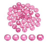 QUARKZMAN 100pcs Boutons En Résine, 12.5mm/0.5" Ronds Et Brillants À Effet Nacré Œil De Chat Avec Un Trou Unique Pour Pull Cardigan Pantalon Scrapbooking DIY Artisanat, Rose Foncé