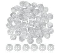 QUARKZMAN 100Pcs Boutons Pour Couture, 11.5mm 4 Trous Bouton Rond En Résine Type Bol Décoration Vêtements Pour DIY Pulls Vestes Chemises Artisanat, Dégradé Bleu Gris