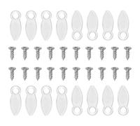 QUARKZMAN 100Pcs Clip de Matériel de Support de Cadre Photo avec 100Pcs Vis Bouton de Rotation Ensemble de Fixations de Cadre Photo pour Accrocher des Photos, Dessins, Blanc Transparent