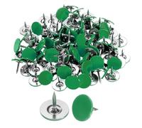 QUARKZMAN 100pcs Clous de Tapisserie, 11x10mm Clous Décoratifs d'Ameublement, Points d'Armure Punaise Tapissier Tête Plate pour Meuble Chaise Canapés Fauteuils Lits Projet DIY Vintage, Vert