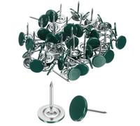 QUARKZMAN 100pcs Clous de Tapisserie, 11x17mm Clous Décoratifs d'Ameublement, Points d'Armure Punaise Tapissier Tête Plate pour Meuble Chaise Canapés Fauteuils Lits Projet DIY Vintage, Vert