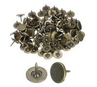 QUARKZMAN 100Pcs Clous de Tapissierie, 11mmx10mm Tête Plate Clou de Pouce Décoratif Clous de Meubles Punaises pour Meubles Canapé Têtes de Lit, Bronze