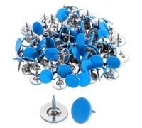 QUARKZMAN 100Pcs Clous de Tapissierie, 11mmx10mm Tête Plate Clou de Pouce Décoratif Clous de Meubles Punaises pour Meubles Canapé Têtes de Lit, Bleu