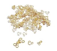 QUARKZMAN 100pcs Couture Crochet et Œil Loquet pour Vêtements, Soutien-gorge Réparation crochues Remplacement pour Pantalon Jupe Robe Soutien-gorge Couture DIY Artisanat, Doré