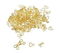 QUARKZMAN 100pcs Couture crochues et Yeux Fermeture, Couture crochues Manteau Crochet Fermeture Gret pour Soutien-gorge Jupe Vêtements Pantalons Fermoirs Couture DIY Artisanat, Doré