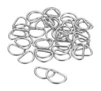 QUARKZMAN 100pcs D Ring 3/8" (10mm) Métal Électrodé Attache En Forme De D Multi-Usage Accessoire De Couture Pour Colliers De Chien Sacs À Dos Sangles, Argent