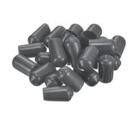 QUARKZMAN 100Pcs Embout Caoutchouc 3.5mm(1/8") ID Cache Vis Cache-Boulons Ronds en PVC Vinyle pour Tubes de Vis, Protecteurs de Filetage Gris Foncé