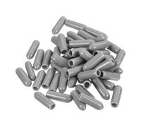 QUARKZMAN 100Pcs Embout Caoutchouc 3.5mm ID Cache-Boulons Rond en PVC Vinyle Cache Vis Gris Clair de Protection pour Filetage de Vis