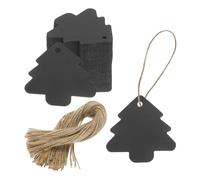 QUARKZMAN 100Pcs Étiquettes Cadeaux en Papier Kraft avec Ficelle, 2,2x2,12 Pouces Étiquettes en Papier Arbre de Noël Sacs Cadeaux Noirs pour Étiquettes de Prix