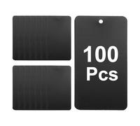 QUARKZMAN 100Pcs Étiquettes D'expédition En Plastique Noir, 3.5" x 2" Étiquettes D'étiquetage Imperméables Écritables Perforées Pour Marquage De Valve, Cadeau, Bagage, Garage, Inventaire