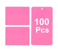 QUARKZMAN 100Pcs Étiquettes D'expédition En Plastique Rose, 3.5" x 2" Étiquettes Écritables Étanches Perforées Pour Marquage De Valve, Cadeau, Bagage, Garage, Inventaire