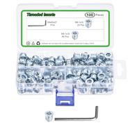 QUARKZMAN 100Pcs Inserts Filetés, M6-1x10 Acier Carbone Zingué Hexagonal À Logement Femelle Écrous À Visser