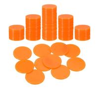 QUARKZMAN 100Pcs Jetons De Poker De 1 Pouce, Jetons De Bingo en Plastique Compteurs d'apprentissage Disques De Comptage Marqueurs Jetons De Jeu Opaques, Orange, Plats