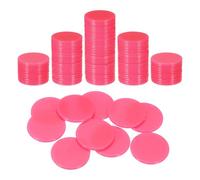 QUARKZMAN 100Pcs Jetons De Poker De 1 Pouce, Jetons De Bingo en Plastique Compteurs d'apprentissage Disques De Comptage Marqueurs Jetons De Jeu Opaques, Rose, Plats