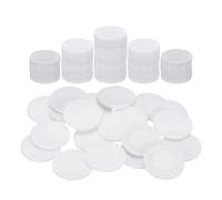 QUARKZMAN 100Pcs Jetons De Poker en Plastique, 0.9 inch Mini Jetons De Bingo Compteurs d'apprentissage Disques De Comptage Marqueurs Jetons De Jeu Opaques, Blanc, Motif